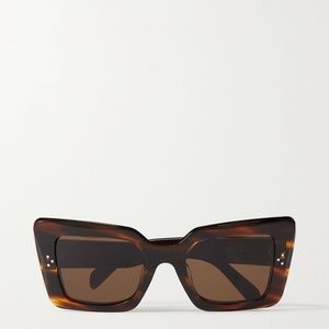 CELINE Oversized Square Frame Sunglasses - Tortoise shell